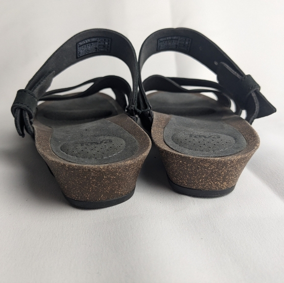 TEVA sandals Size 7.5 Women Model Mahonia Slides Black And Tan Color - Picture 9 of 12